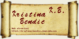 Kristina Bendić vizit kartica